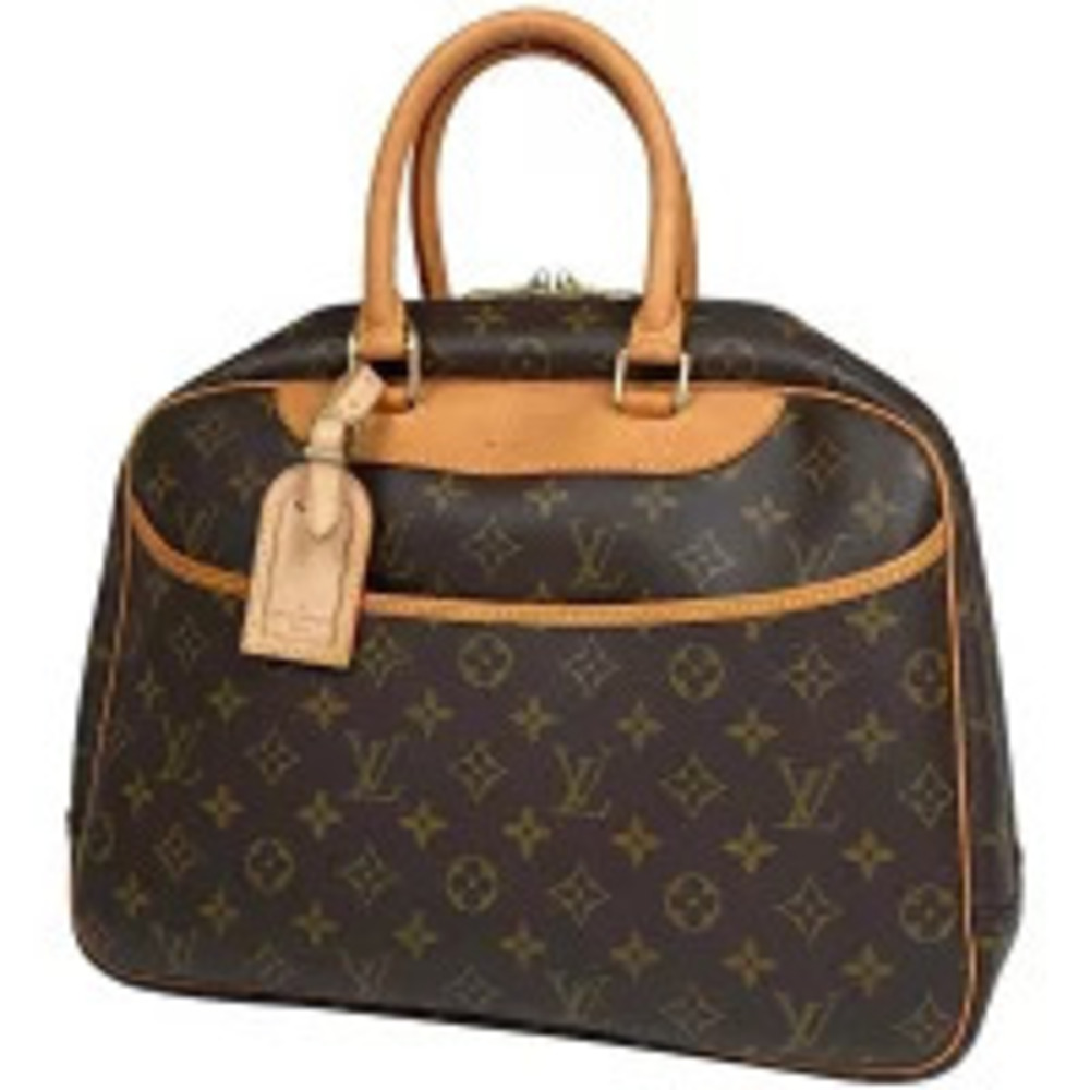 Louis Vuitton Deauville Bowling Vanity Handbag Monogram Brown